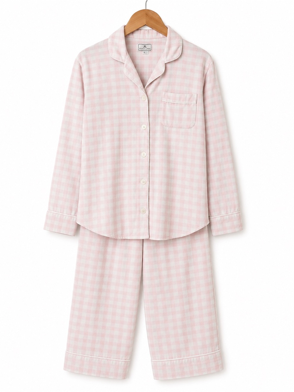 Petite Plume Women’s M Pink Gingham Cotton Pajama Set